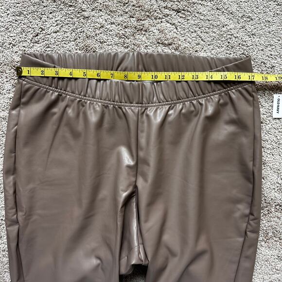 NEW Old Navy Faux-Leather Leggings High-Waisted Vegan Sedimentary Tan Women's XL - Picture 9 of 11